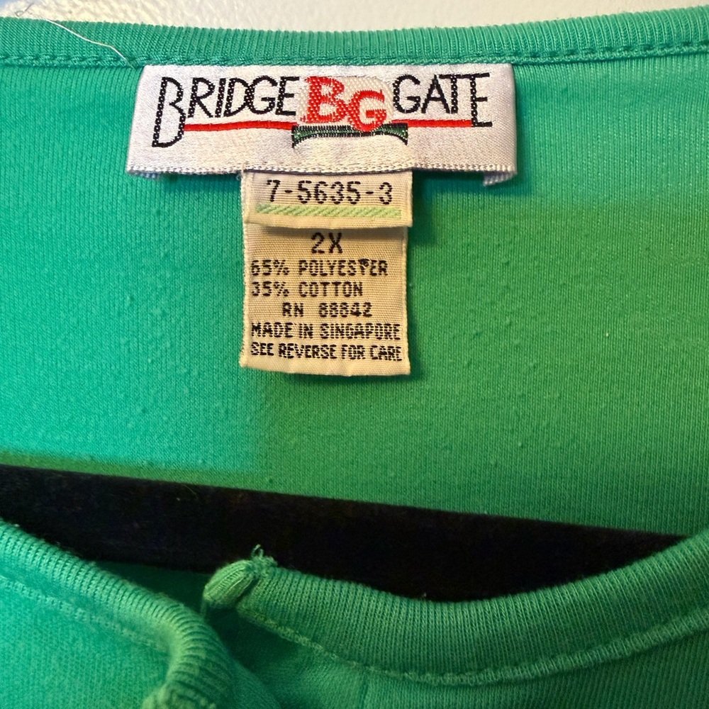 Vintage Bridge Gate 2X Women’s Jade Green Shirt - Picture 4 of 5
